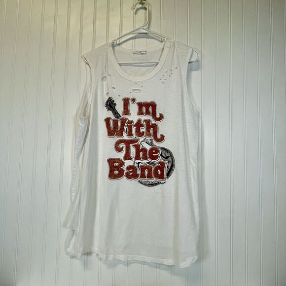 Unisex 's "I'm With The Band" Sleeveless Tank Top Muscle Shirt 1XL Read Descript - Picture 2 of 8
